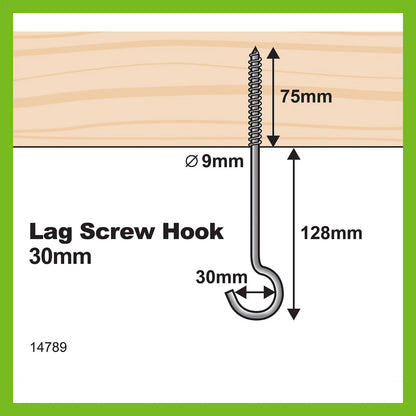 Everhang 203mm Zinc-Plated Steel Lag Screw for Indoor Hanging - 1 Pack