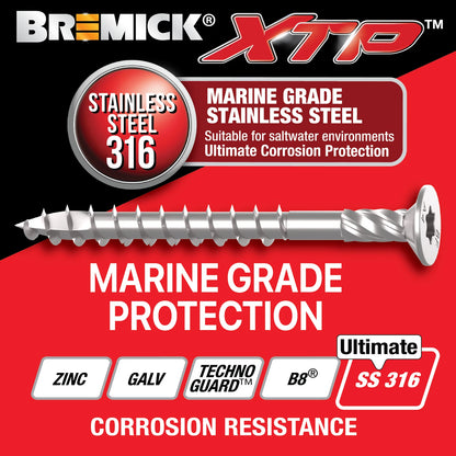 Bremick Stainless Steel 316 Bugle Batten Screws 14g x 100mm T40 - 25 Pack