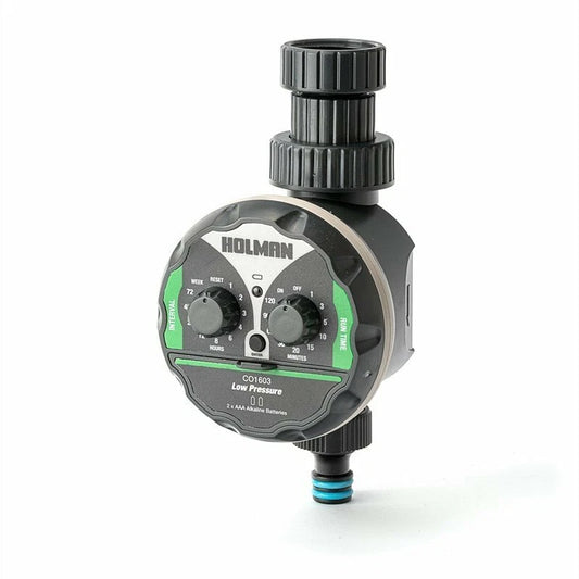 Holman Electronic Low Pressure Tap Timer, Automatic & Manual, 240 Min Run Time, Battery Operated