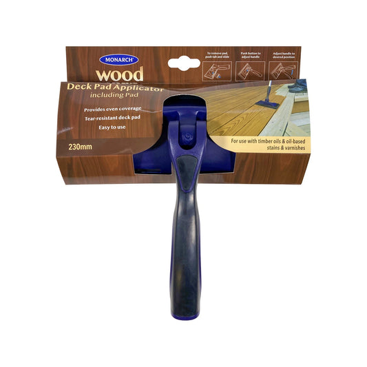 Monarch 230mm Woodcare Deck Pad Applicator with Adjustable Handle and Refill Pads
