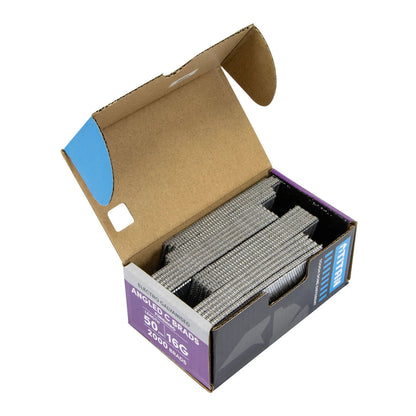 Titan 50x1.6mm Electro Galvanised 20° Angled Collated Nail C Brads - 2000 Pack