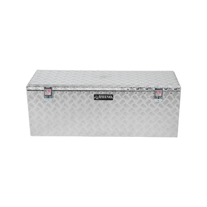 Rhino Aluminium Checkerplate Toolbox 1110x370x410mm, Durable, Weather-Resistant, Secure Locking
