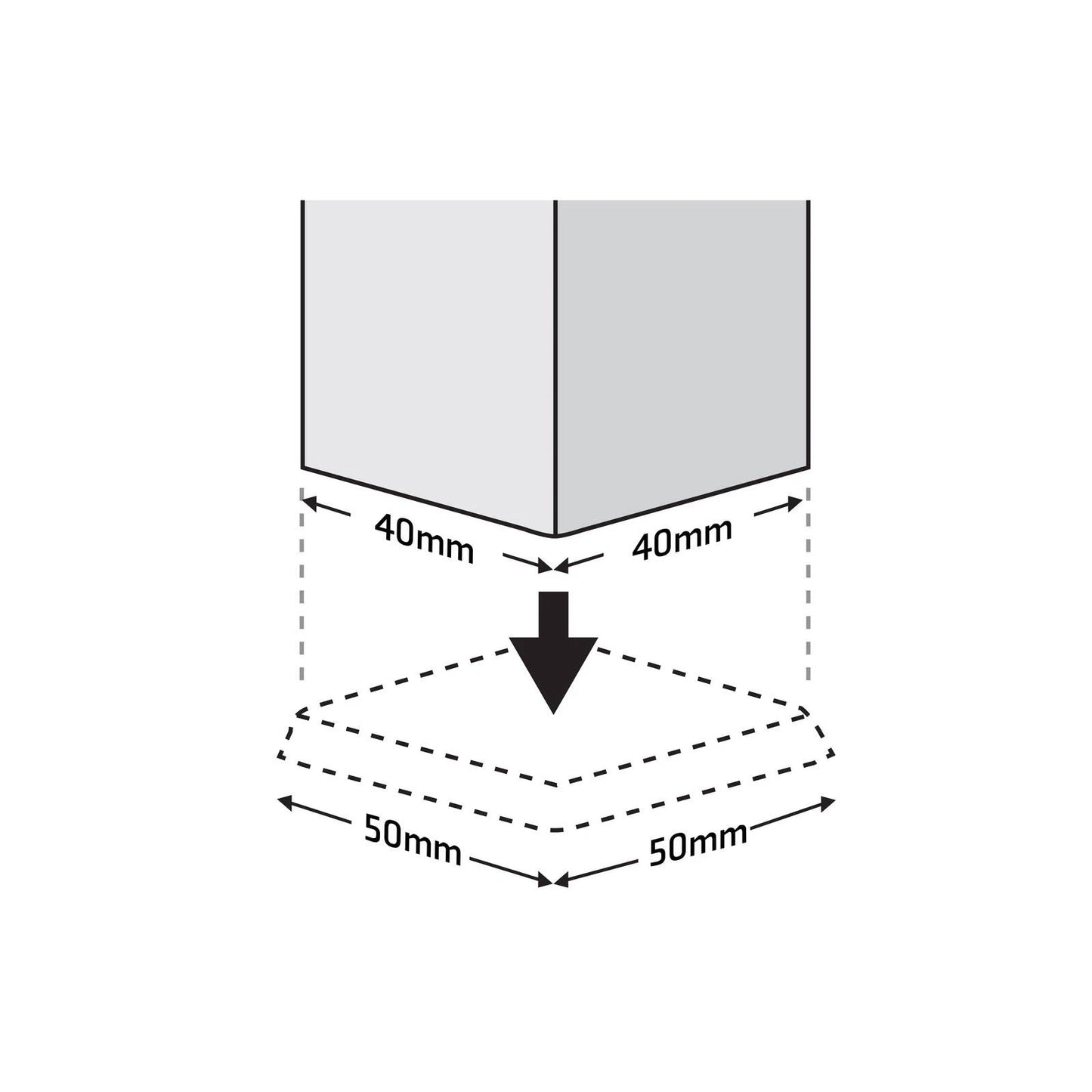 Surface Gard 40x40mm Brown Rubber Square Castor Cups - 4 Pack, Floor Protection & Stability