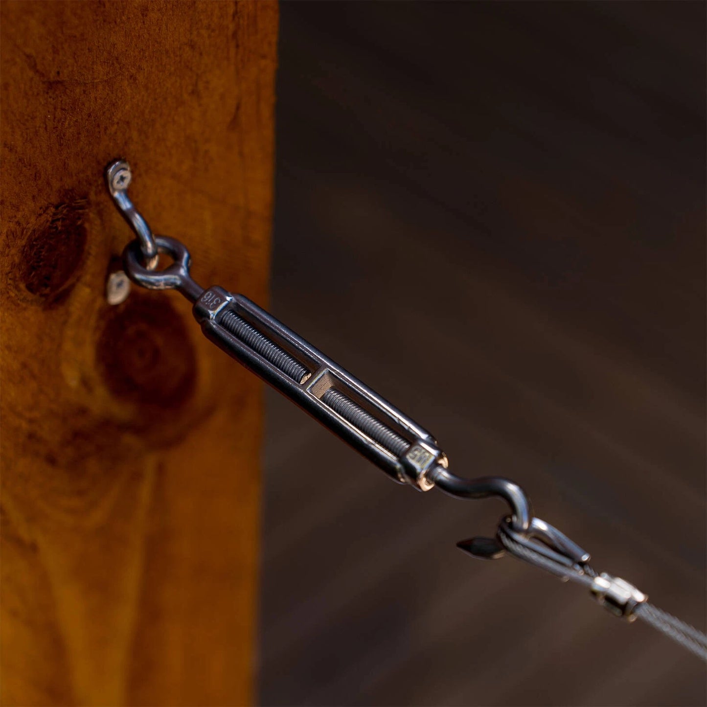 Taskmaster 5mm Marine-Grade Stainless Steel Hook & Eye Turnbuckle for Rigging & Tensioning