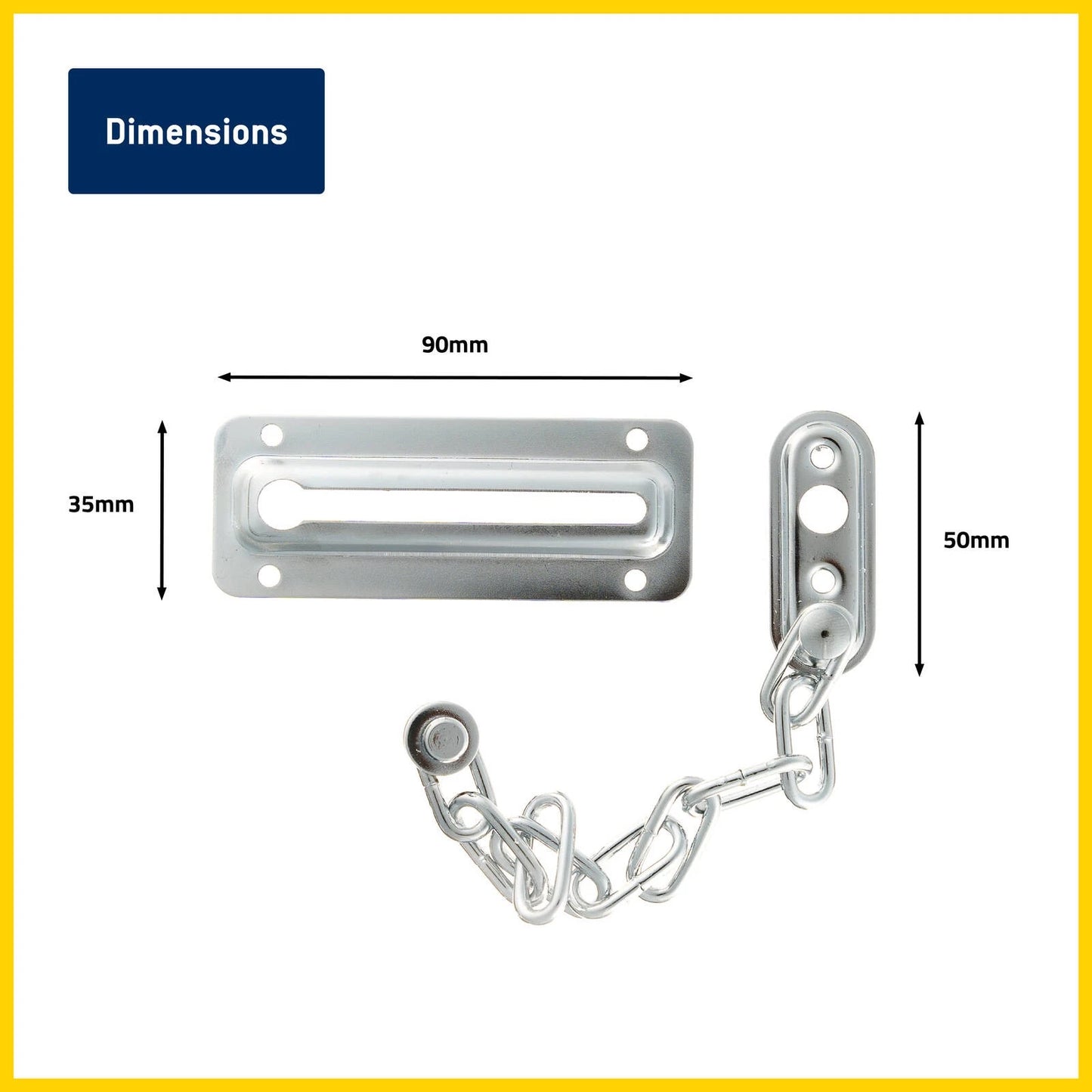 Syneco Nickel Plated Door Chain Guard - Easy Install, Timber Doors, Added Security