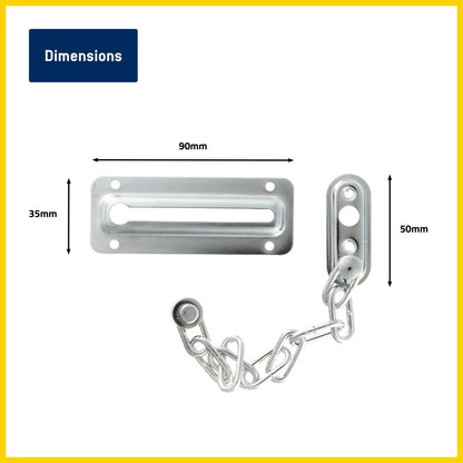 Syneco Nickel Plated Door Chain Guard - Easy Install, Timber Doors, Added Security