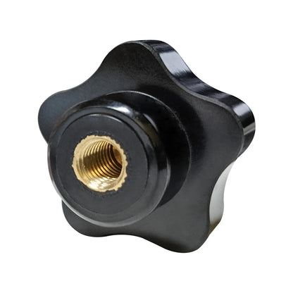 Richmond M8 Hand Nut - Black Bakelite, Brass Insert, Five Lobes Design, Easy to Use