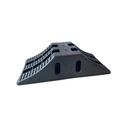 Craftright Interlocking Tandem Wheel Chock - Secure Heavy Vehicles & Trailers