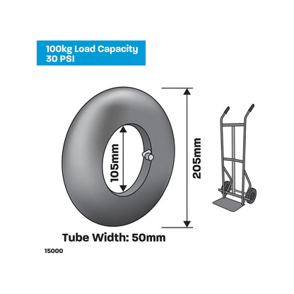 Move It 250 x 4 Replacement Inner Tube for Trolleys, Wheelbarrows, Garden Carts - Durable Rubber