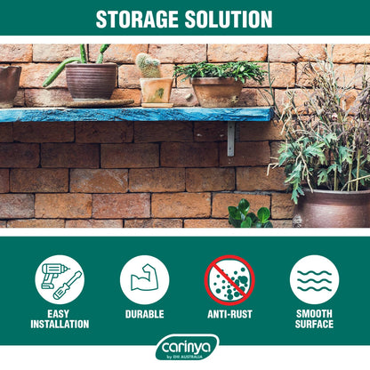 Carinya Galvanised Angle Bracket 300x300mm Heavy-Duty Steel Indoor/Outdoor Use