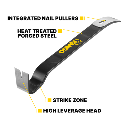 Kango 450mm Heavy-Duty Flat Pry Bar with High Leverage Head & Strike Zone™