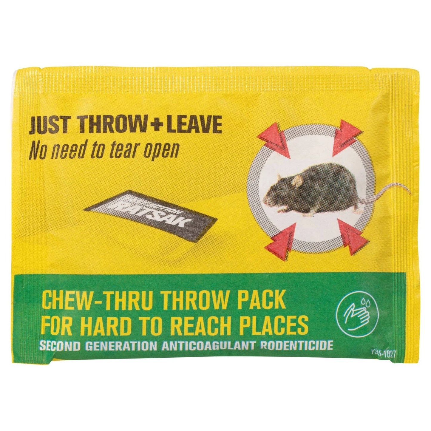 Ratsak 100g Fast Action Rodent Control Throw Pcs - Brodifacoum, Child & Pet Safe