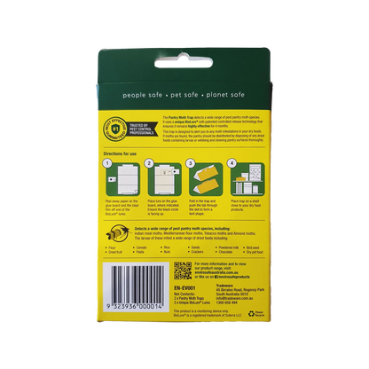 EnviroSafe Pantry Moth Trap 2 Pack - Pesticide-Free, Long-Lasting, Food Safe