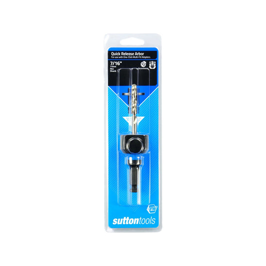 Sutton Tools 7/16" Hex Shank Quick Release Arbor, One-Click Hole Saw Replacement, Universal Fit