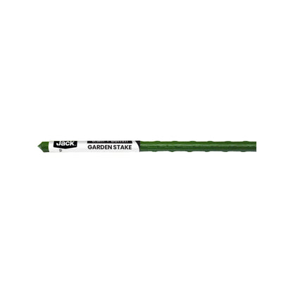 Jack 900mm x 8mm Green PVC Coated Metal Garden Stake - Weatherproof, Ribbed, Steel Core