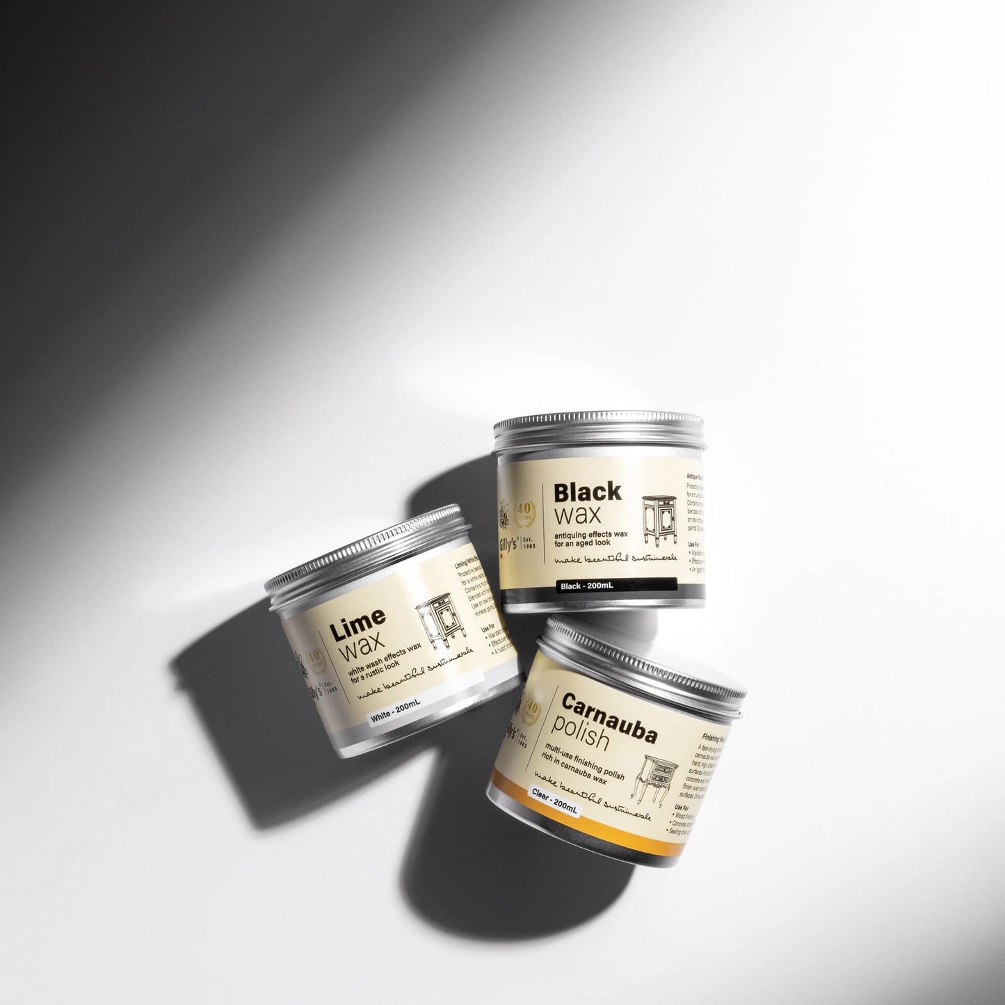 Gilly's 200ml Lime Wax - White Effect, Silicone-Free, Enhances Chalk Paint, Indoor Use