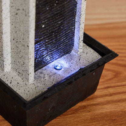 Northcote Pottery Ripple Falls Indoor Water Feature with Light, 15x13x24cm