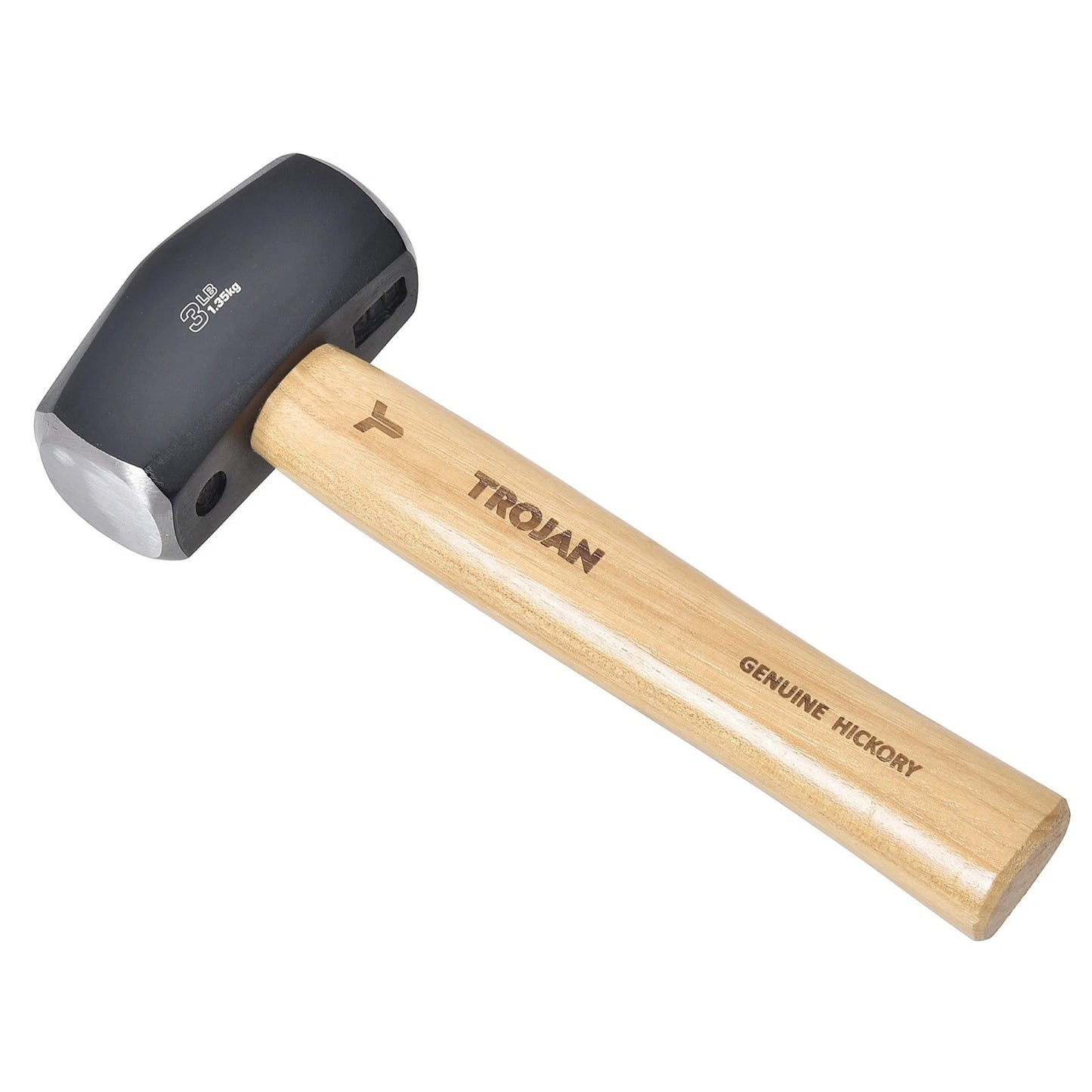 Trojan 1.3kg Timber Club Hammer, Induction Hardened Head, Hickory Handle, Lifetime Warranty