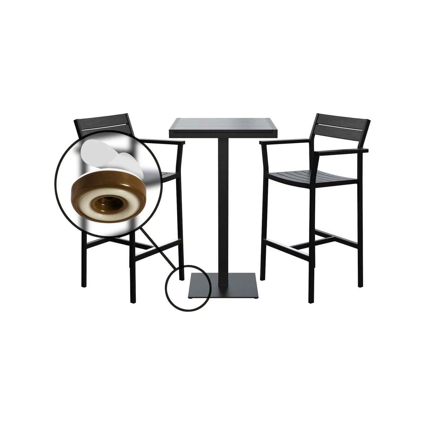 Slipstick 32mm Chocolate Gripper Floor Protection Feet, Non-Slip, Easy Install, 8 Pack