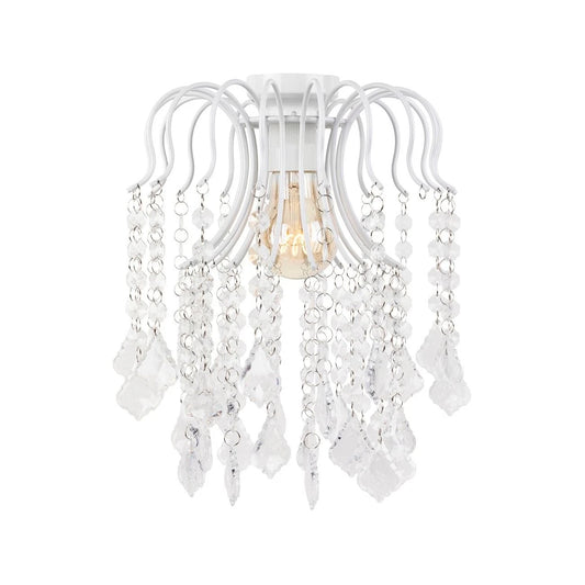 Brilliant Countess 24cm White Ceiling Light with Acrylic Beads and Curved Arms
