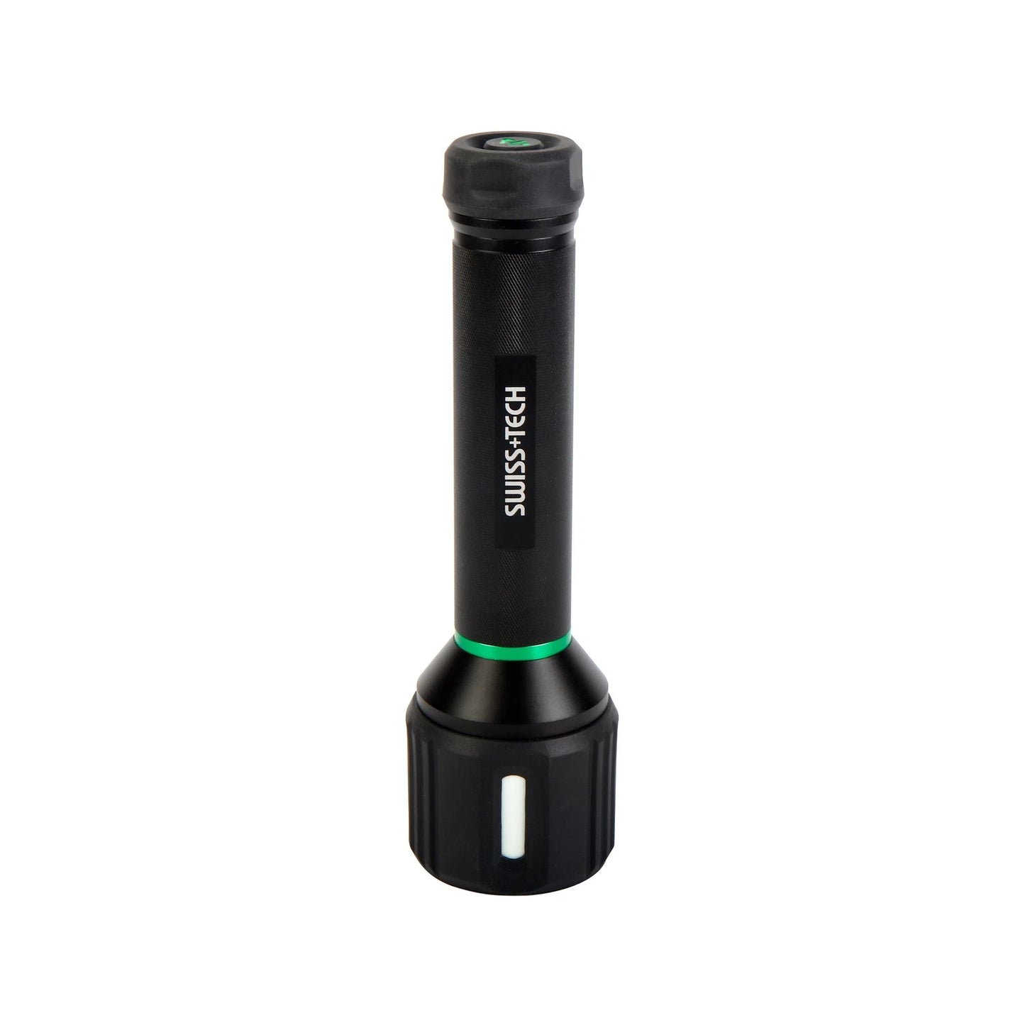 SWISS+TECH 1000lm Dual Power Rechargeable Drop Proof Flashlight, 350m Beam, IPX7 Waterproof