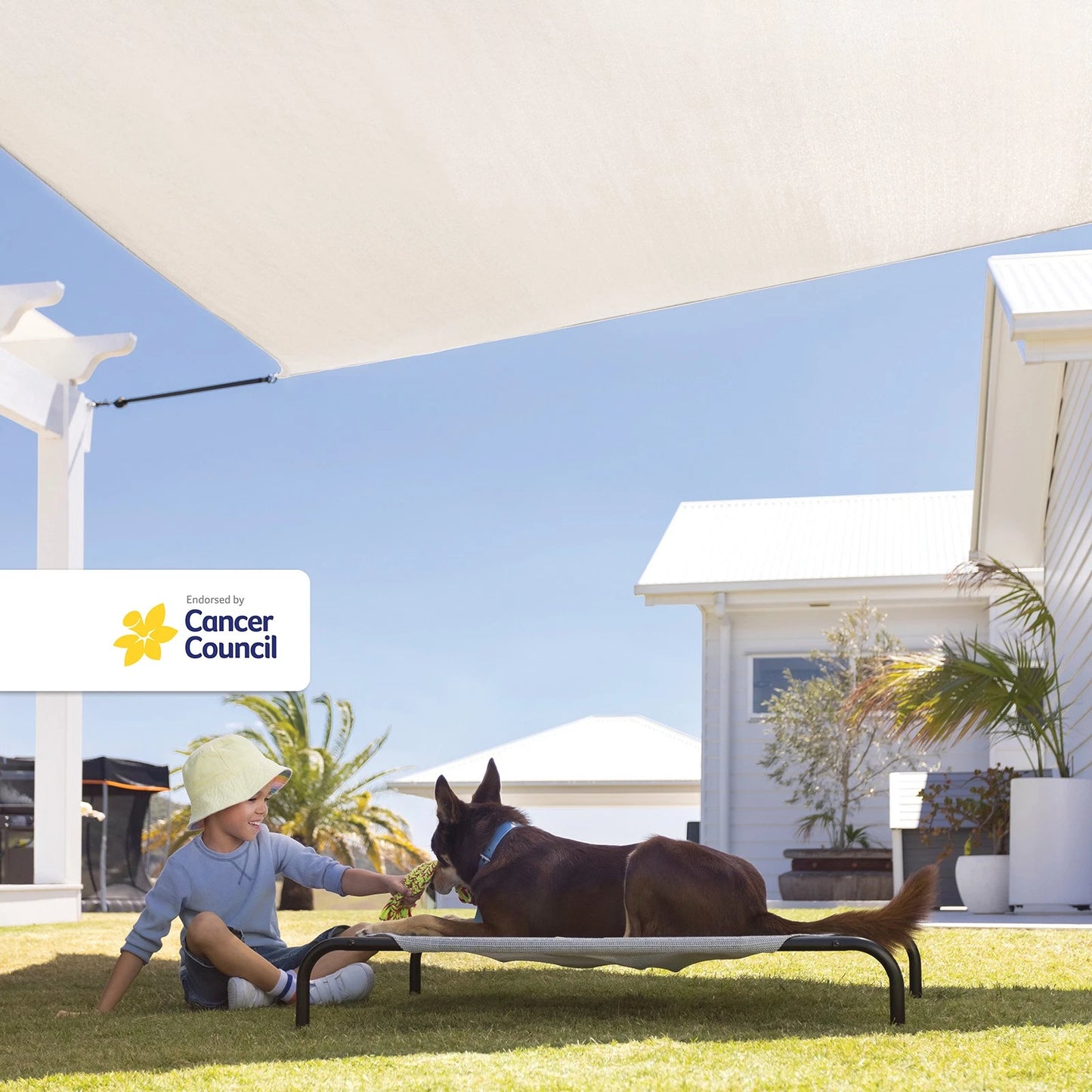 Coolaroo Triangle Seashell Shade Sail 3.6m - HeatShield, UV Protection, Durable HDPE