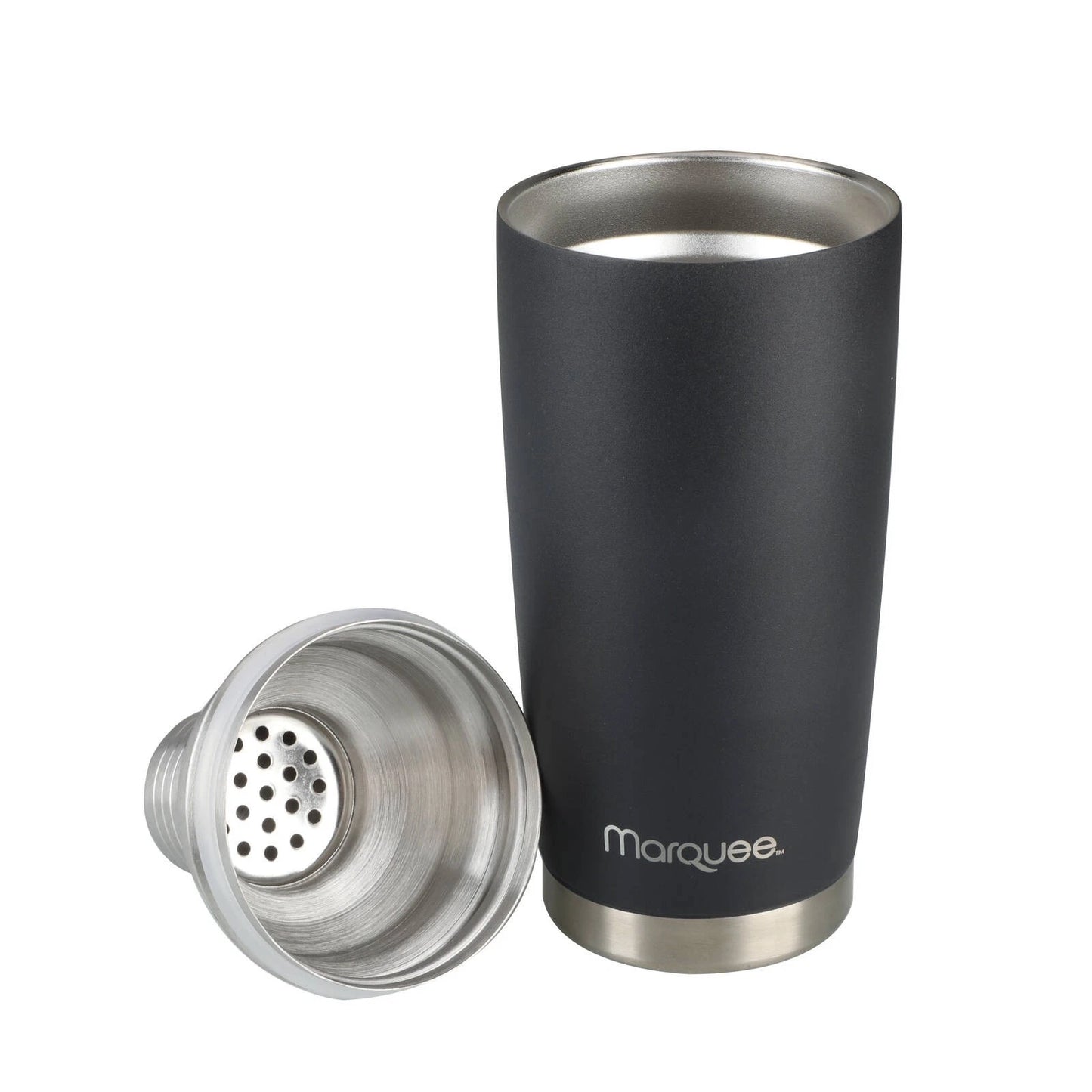 Marquee 500ml Black Stainless Steel Insulated Cocktail Shaker - Leak-Proof, Easy to Clean