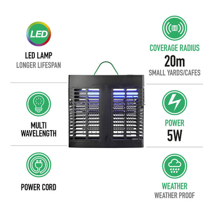 Gecko Small LED Slimline Zapper, 70% Energy Saving, 20m Coverage, Weatherproof IPX4