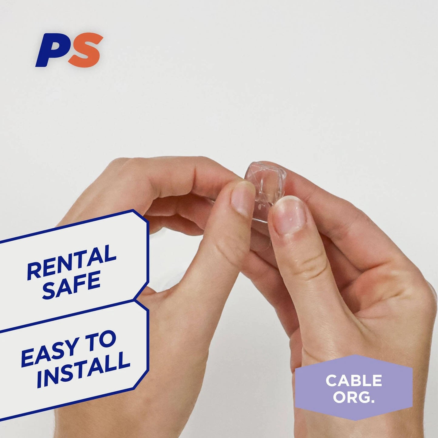 Permastik Clear Cord Clips 25 Pcs - Strong Hold, No Drilling, Clean Removal