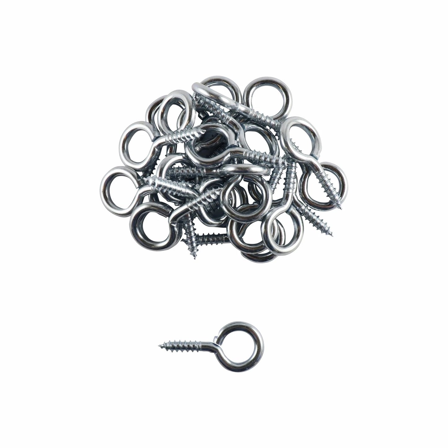 Everhang 4mm Zinc Screw Eyes, 25 Pack - Durable Steel, Easy Install, Light-Duty Hanging