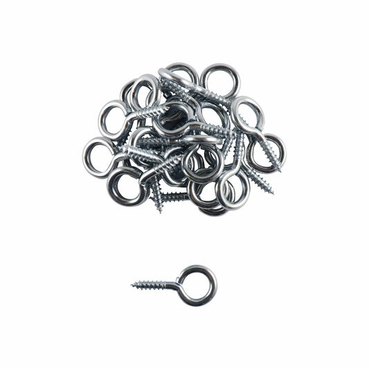 Everhang 4mm Zinc Screw Eyes, 25 Pack - Durable Steel, Easy Install, Light-Duty Hanging