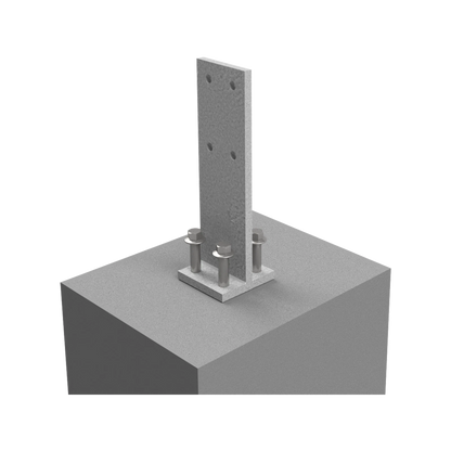 VUEPRO 80x80mm Galvanised T-Blade Post Support for Timber Posts on Concrete