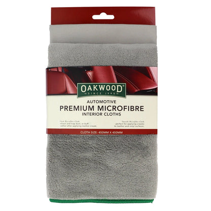 OAKWOOD Premium Auto Interior Microfibre Cloth 450x450mm 2 Pcs - Professional Detailing