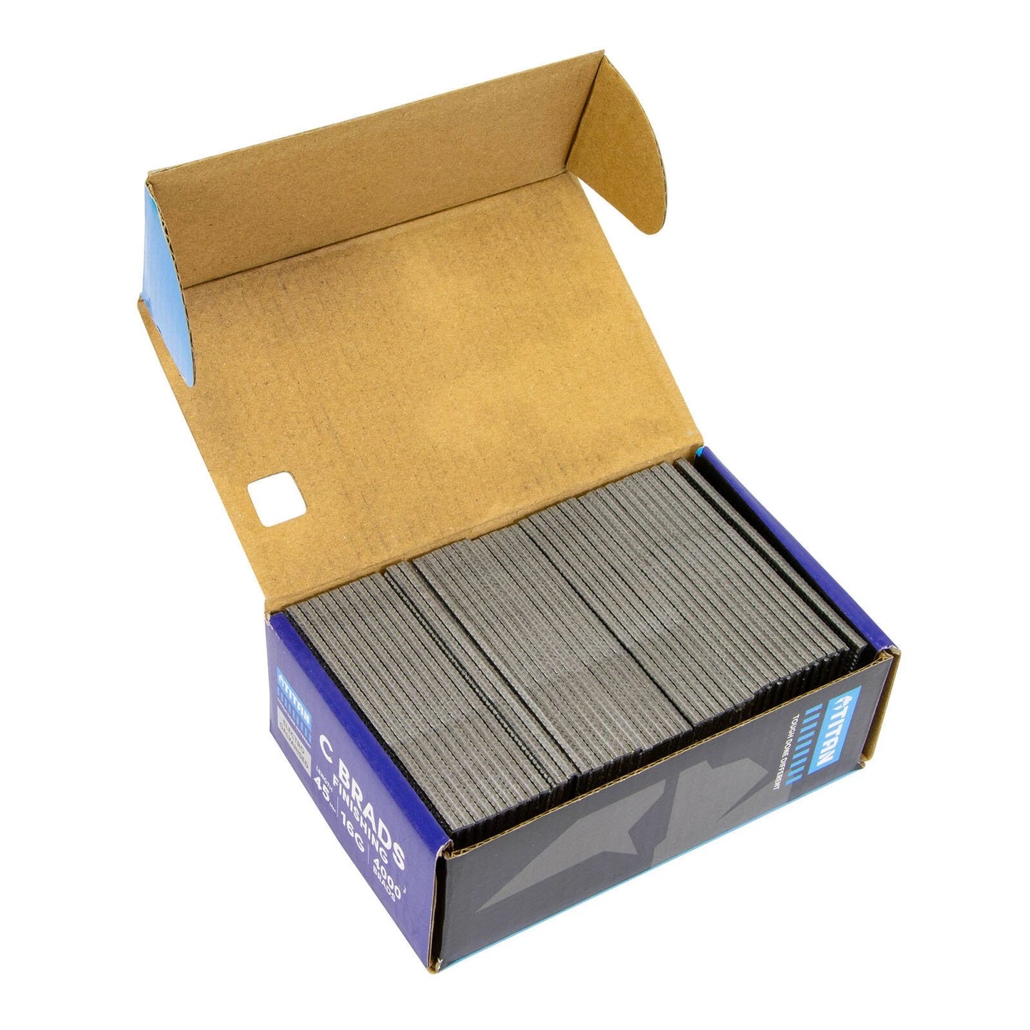 Titan 45x1.6mm Electro Galvanised Straight Collated Nail C Brads, 4000 Pack, Corrosion Resistant