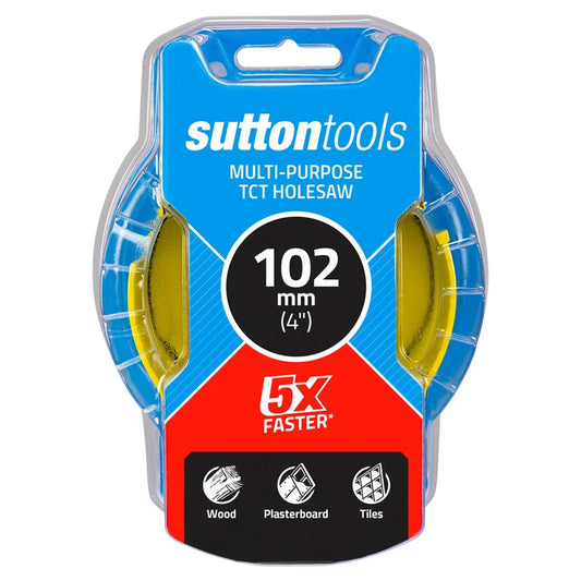 Sutton Tools 102mm TCT Multi-Purpose Holesaw, Tungsten Carbide, Cuts Timber & More