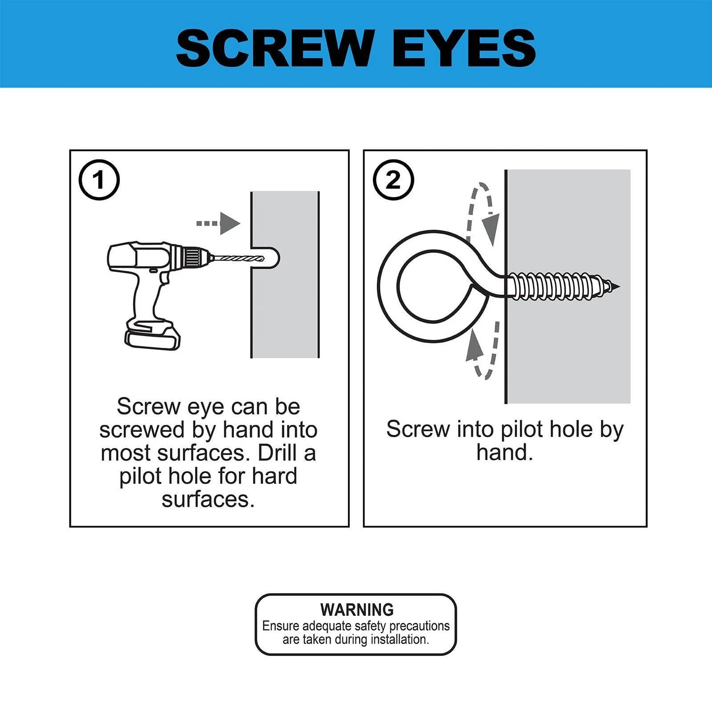 Everhang 4mm Zinc Screw Eyes, 25 Pack - Durable Steel, Easy Install, Light-Duty Hanging