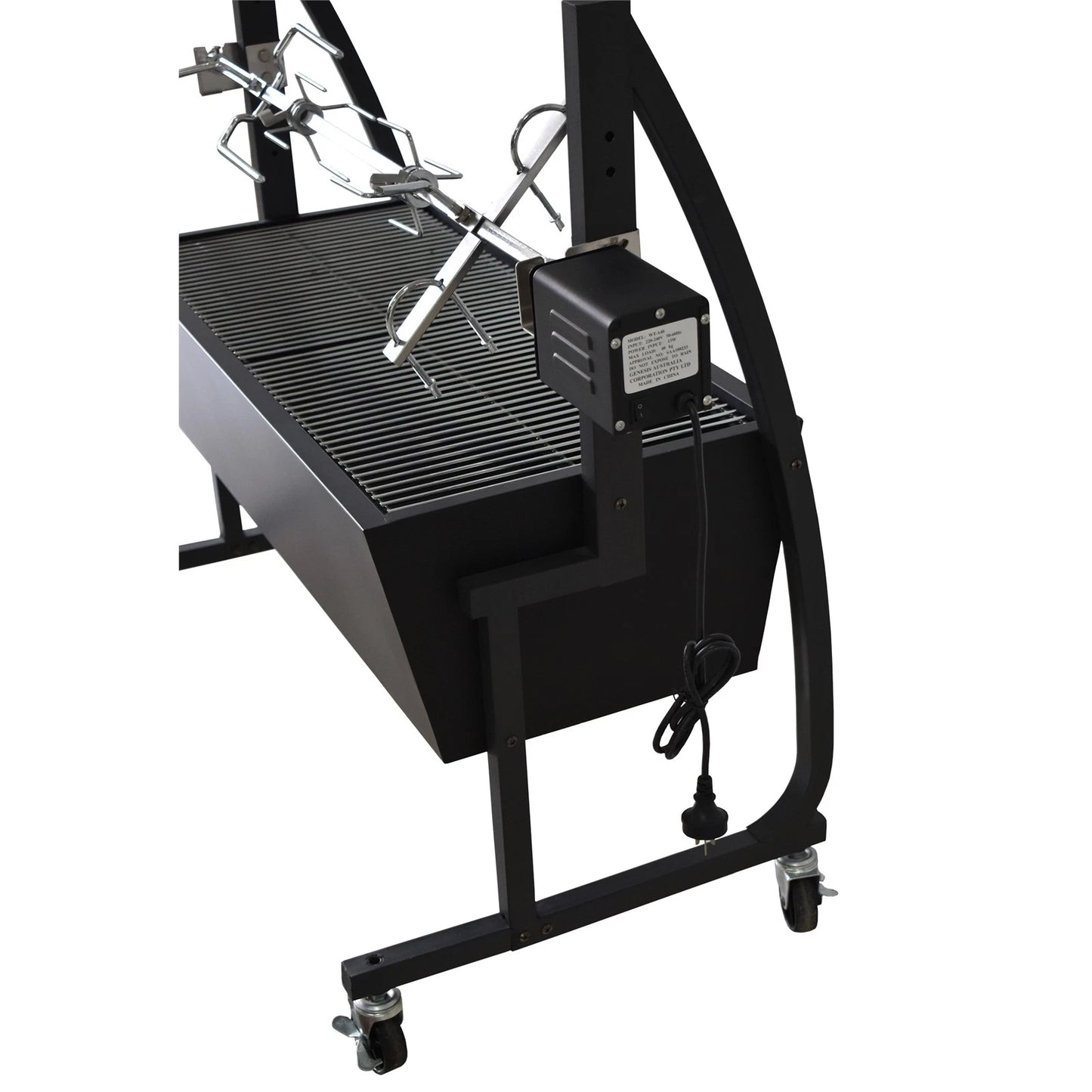 Jumbuck Rondo Medium Charcoal Spit Roaster with Adjustable Rotisserie & 240V Motor