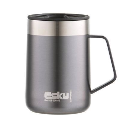 Esky Grey Bondi Travel Mug 414ml - Double Wall Insulation, Splashproof Lid, Handle