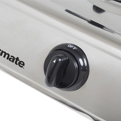 Gasmate Single Burner Wok Cooker, 18.8MJ/h Brass Burner, Stainless Steel, Piezo Ignition