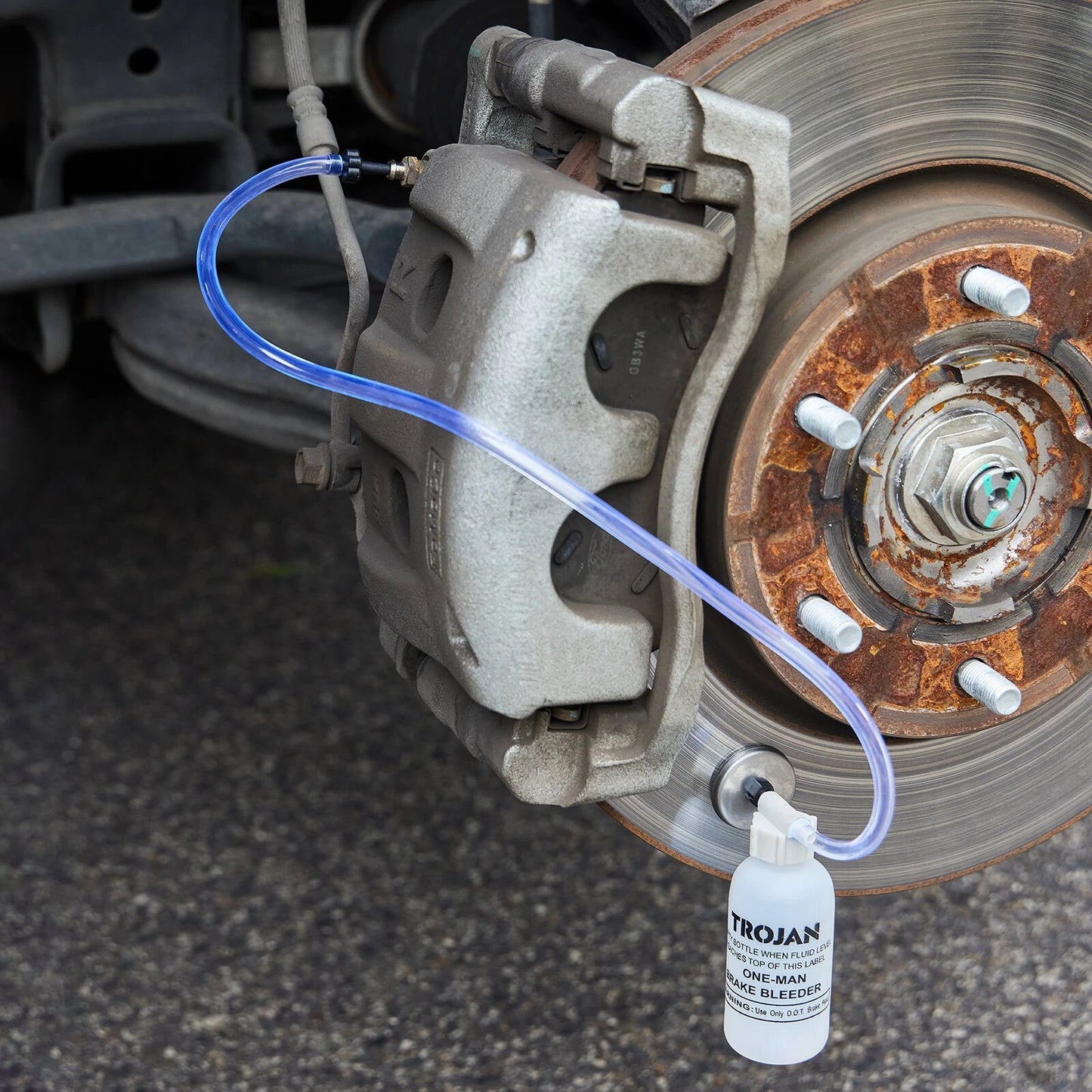 Trojan One Person Brake Bleeder Kit with Magnet & Lifetime Warranty for Easy DIY Maintenance