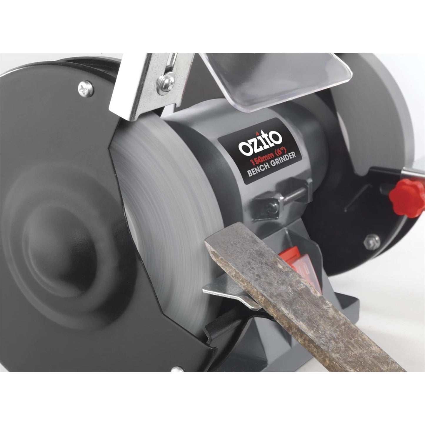 Ozito 150W 150mm Bench Grinder with Induction Motor & Adjustable Eye Shields