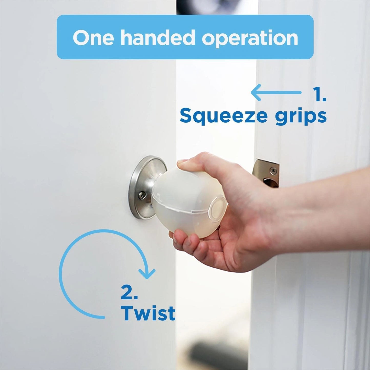 Perma Child Safety Door Knob Covers 4 Pack, Clear, Easy Install, Childproofing