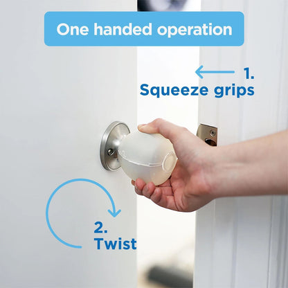 Perma Child Safety Door Knob Covers 4 Pack, Clear, Easy Install, Childproofing