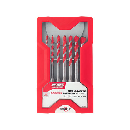 Diablo Speedemon 7pc Granite Drill Bit Set - Carbide Tip, Impact Strong, Optimised Flute