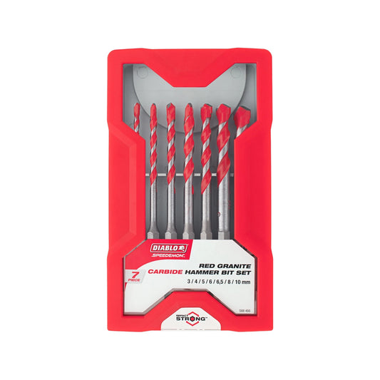 Diablo Speedemon 7pc Granite Drill Bit Set - Carbide Tip, Impact Strong, Optimised Flute