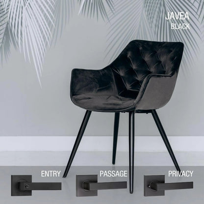 Lemaar Black Javea Entrance Set - Matte Black Finish, C4 6-Pin Cylinder, Easy Install