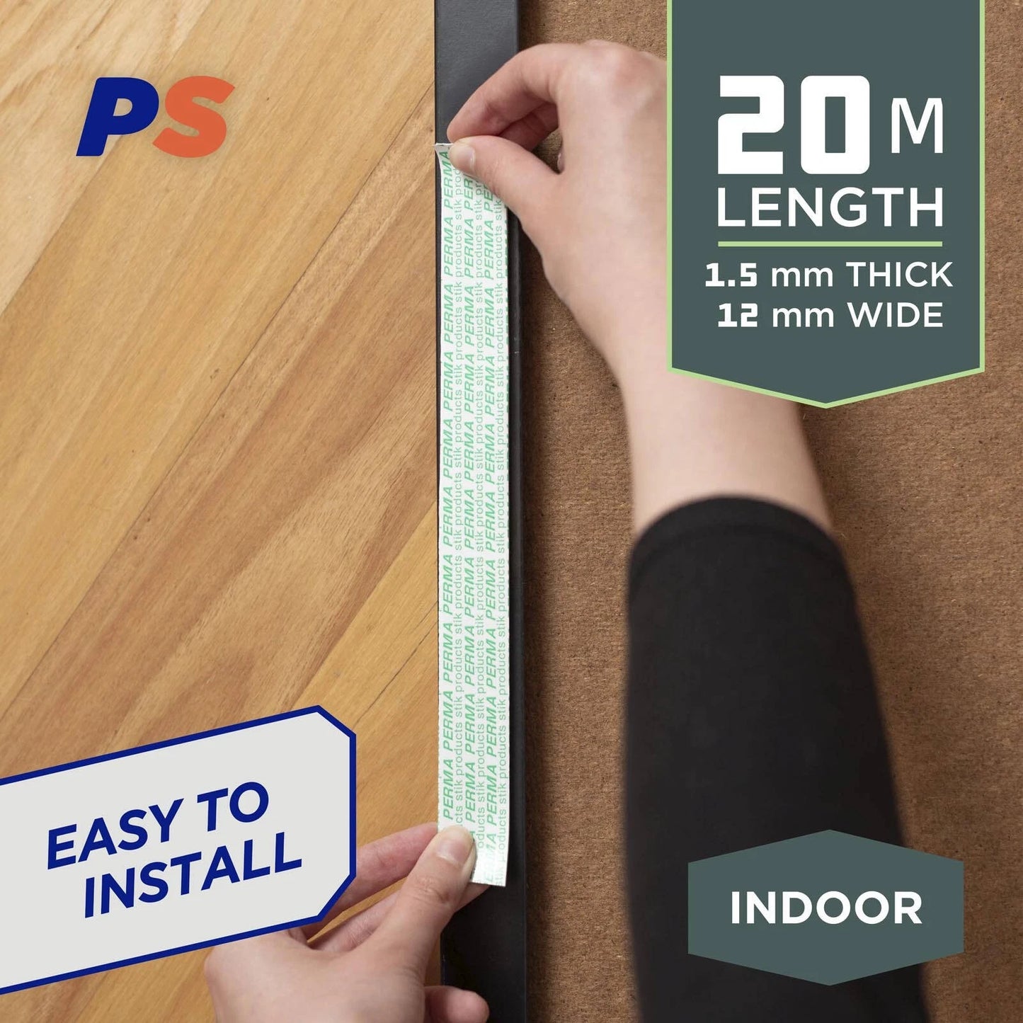 Permastik Indoor Mounting Tape 12mm x 20m - Strong Foam, Holds 5kg/m, No Drilling Needed