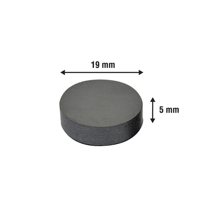 Everhang 19mm Ceramic Disc Magnets 8 Pack - Lightweight, Durable, Black Finish