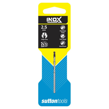 Sutton Tools 2.5mm INOX Stainless Steel Jobber Drill Bit, M2 HSS, Wear-Resistant, Extended Lifespan