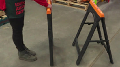 Craftright Folding Saw Horse 2-Pack, 150kg Capacity, Lightweight Polypropylene, Collapsible